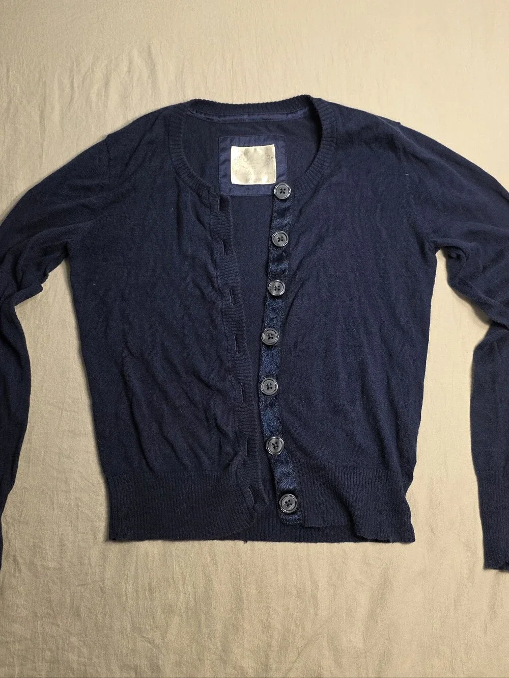 Justice Navy Button Down Long Sleeve Cardigan